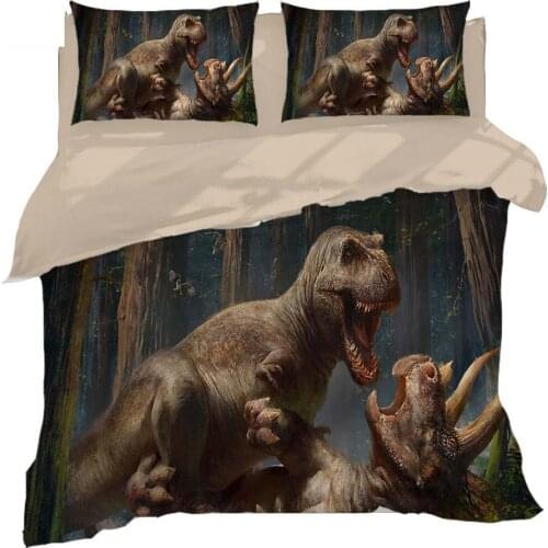 Dinos 3d printed black bedding sets US king twin size kids bedspreads 3/4pc duvet quilt cover bed linens boy kids hot sale