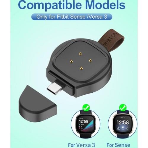 Fast Charging Dock Charger Type-C Cable Suitable For Fit-bit Versa 3/ Fit-bit Sense Magnetic Wireless Smart Watch Charging Stand