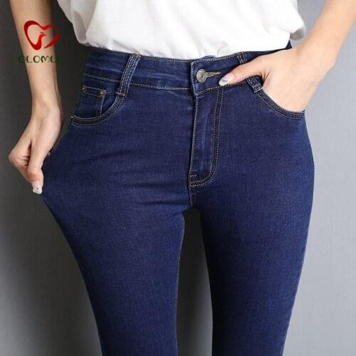 Jeans for Women mom Jeans blue gray black Woman High Elastic plus size 40 Stretch Jeans female washed denim skinny pencil pants