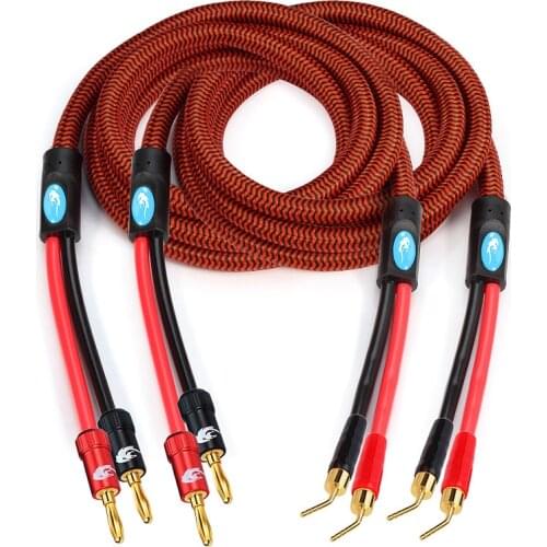 Hifi Speaker Cable with Plug Banana to 2.0 Pin for Home Theater Amplifier Surround Sound System OFC Audio Cable 1M 2M 3M 5M 8M