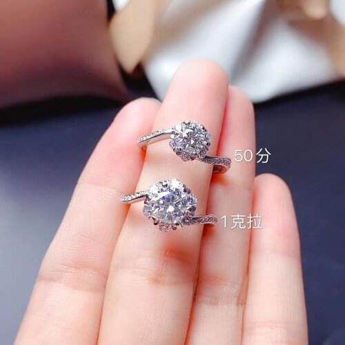 2020 new crackling moissanite gem ring for women jewelry engagement ring for wedding GRA certificate 925 silver birthday gift