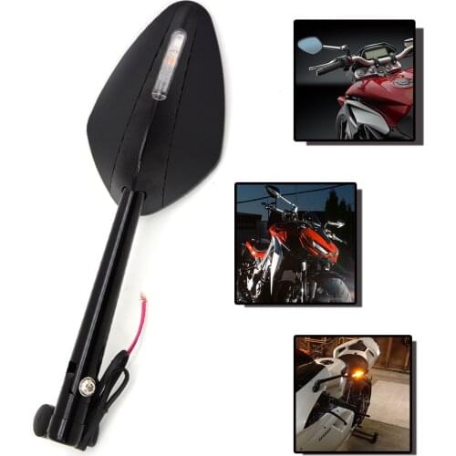 Moto Rearview Mirror Universal Motorcycle Side Rearview Mirror Turn Signal LED Light For Honda cbr 600 f4i PCX 125 150 CB599 F4