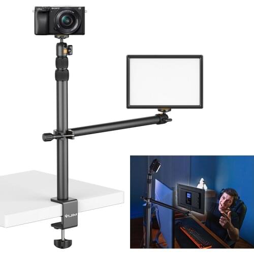 VIJIM LS02 Aluminum Alloy Desktop Arm Stand With Phone Holder Ball head 1/4'' Light Stand For Camera Live Broadcast Arm Bracket