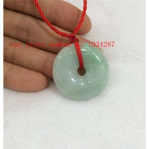 NEW 100% Natural Untreated "A" Beautiful Chinese Jadeites Jades Peace buckle pendant Necklace 25MM