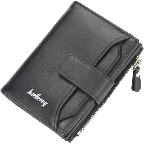 2020 New Men Wallets Fashion Short Desigh Zipper Card Holder Men Leather Purse Solid Coin Pocket High Quality Male Purse