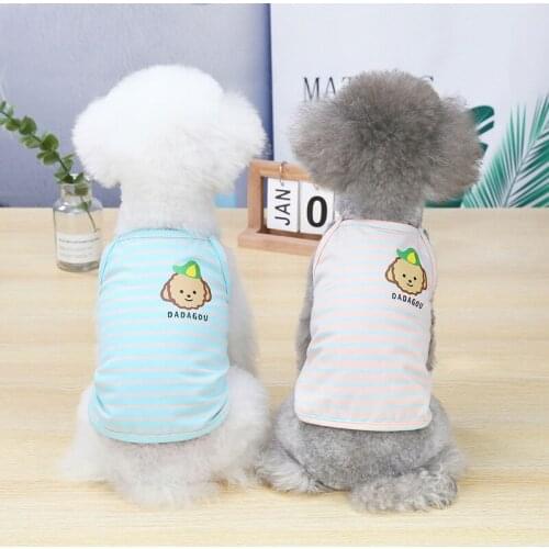 New Summer Dog Clothes Striped Cute Pet Cat Dogs Vest T-Shirts Puppy Tanktop Clothes For Small Medium Chihuahua Dogs Accessories