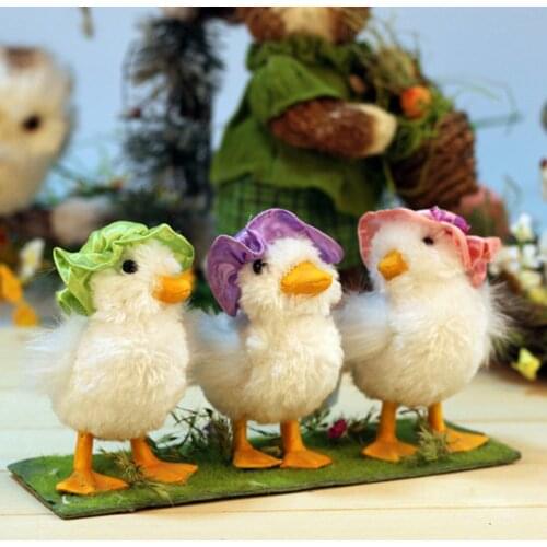 Newest Arrival Duck Decoration Cute Small Fluffy Baby Duck Friends Ornaments for Home Office Shop