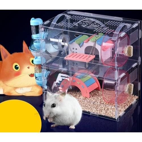 Transparent Double Single Layer Acrylic Hamster Hamster Cage Super Villa Isolation Small Castle Package ZP12301505