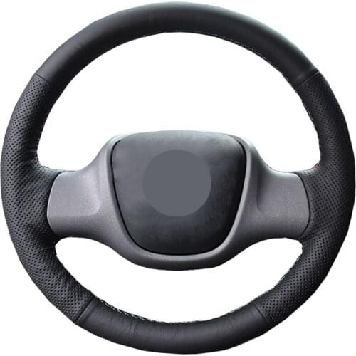 Hand Sewing Car Steering Wheel Cover Leather Suede Wrap For Smart Fortwo Funda Volante Braid on the Steering Wheel Car Styling