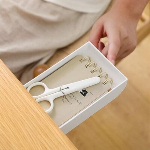 Self Stick Pencil Tray Desk Table Storage Drawer Organizer Box Under Desk Stand Self-adhesive under-drawer storage box boxes