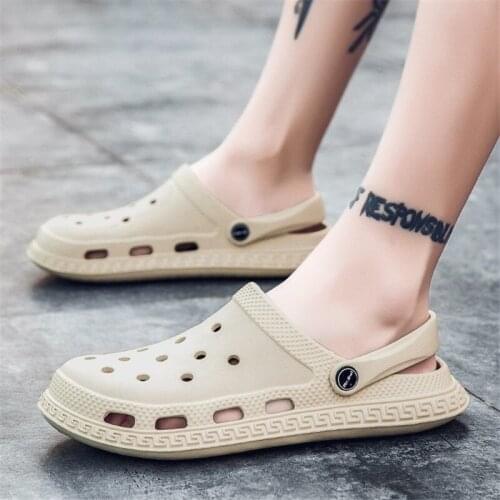 Men Casual Shoes Summer Sandals Mules Light Breathable Beach Slippers Personality BAOTOU Hollow Jelly Footwear Zapatillas Hombre