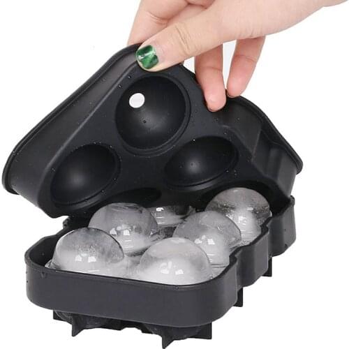 Silicone 6 Cell Ice Ball Mold Cube Trays Whiskey Ice Ball Maker For Kitchen Party Bar Simple Homemade Ice Cream Mold Container