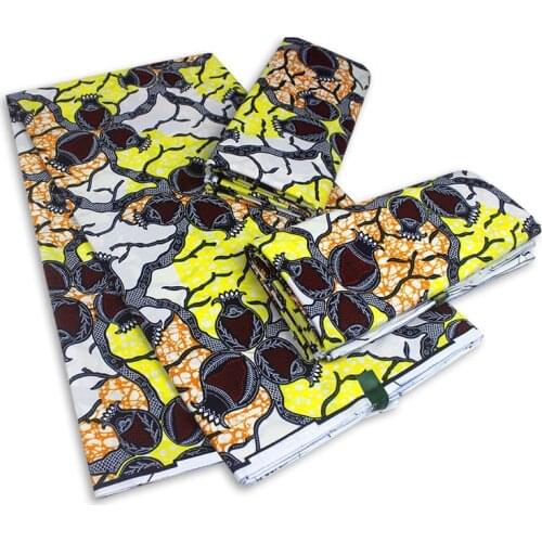 SJ Lace Veritable Wax Guaranteed Real Wax High Quality Pagne Veritable Wax African Ankara Print Sewing Fabric For Wedding 1-86