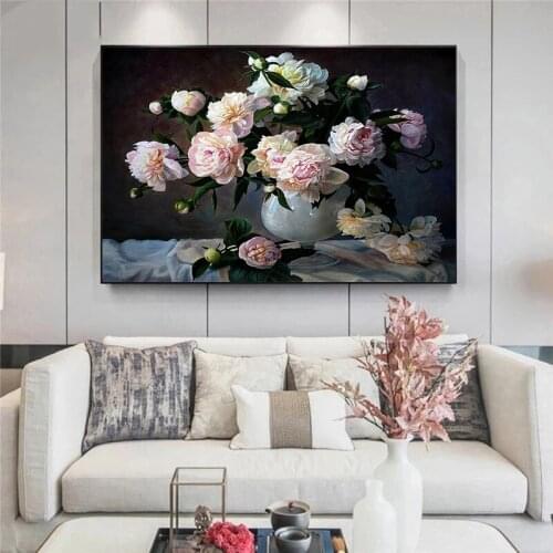 Modern Wall Art Still Life Painting Flower Oil Painting Poster Picture Canvas Printings for Living Room Home Wall Decor Pictures