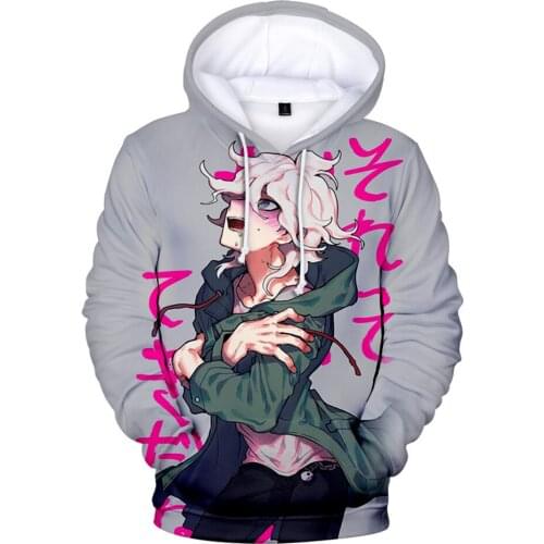 New Nagito Komaeda Hoodies Men Women Harajuku Fashion Popular Hoodies Danganronpa Cartoon Child Hoodies Winter Hooded Pullover