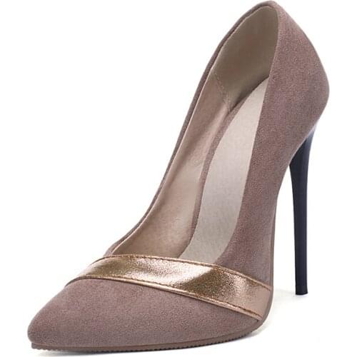 Big Size 11 12 13 14 15 16 17 ladies high heels women shoes woman pumps Package the heel Package toes Pointed Shallow mouth