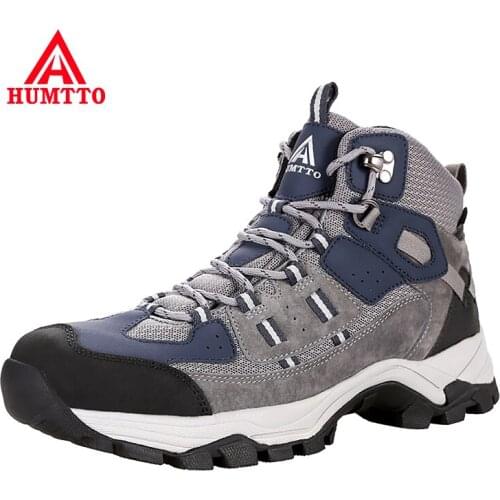 HUMTTO Waterproof Hiking Shoes Leather Trekking Boots for Men Sport Mountain Hunting Outdoor Climbing Breathable Sneakers Mens