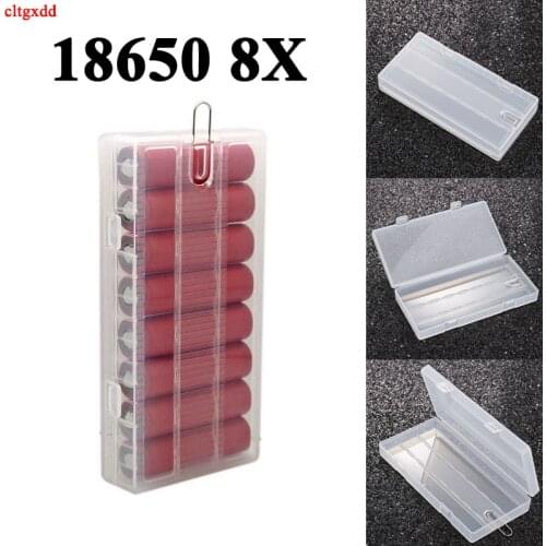 1PC 8X18650 Battery Holder Case 18650 PP Battery Storage Box with Hook Holder Transparent Strong Hard Protection Box