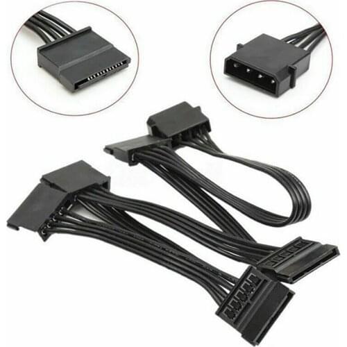 10 Pcs 4Pin IDE to 5-Port Power Supply Cable 4Pin Molex to Multi SATA Port Power Cord for Hard Drive HDD SSD PC