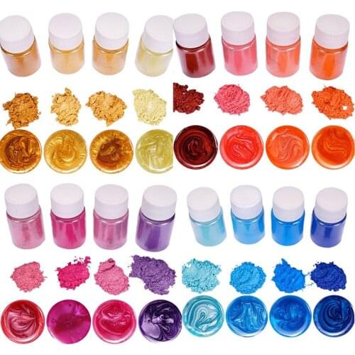 4PCS Pearlescent Pigment Handmade Glue Pearl Powder Mica Pigment Dyes for DIY Soap Nails Candles Polishes Crystal Mold Making