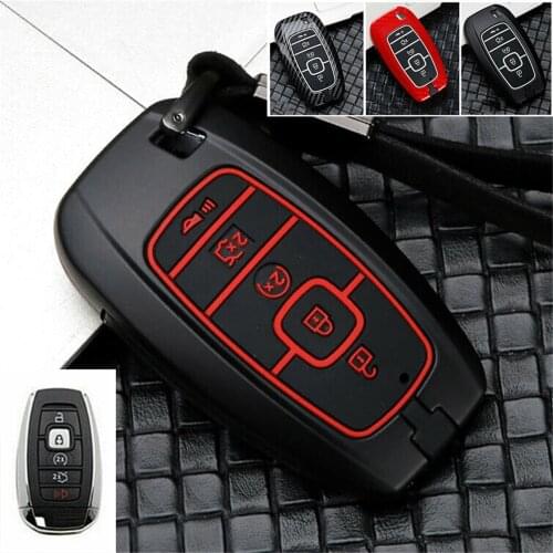 5 Buttons Carbon Fiber Car Remote Key Fob Case Cover Shell Keychain For Lincoln MKC MKZ MKX Navigator Continental Accessories