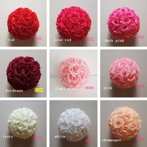 5pcs/lot 10"(25cm) wedding party shopping mall shop decor hanging encryption Flower Ball Centerpieces Rose Kissing Ball