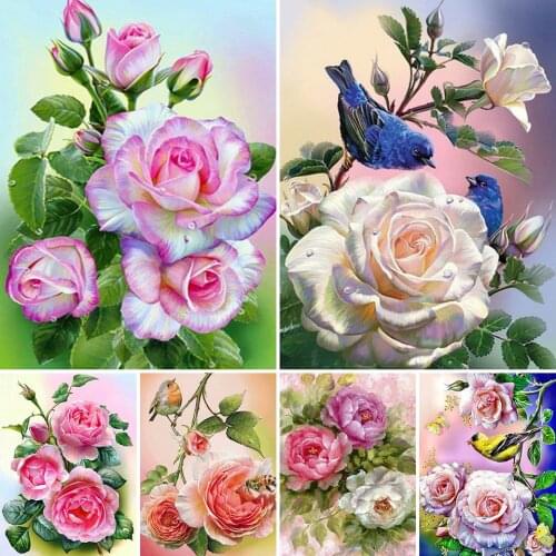 5D DIY Diamond Painting Flower Cross Stitch Kits Full Drill Square Embroidery Mosaic Art Picture of Rhinestones Home Decor Gift