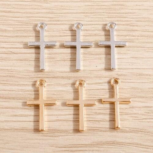 50pcs 10*18mm Small Cross Charms Pendants DIY Jewelry Findings Making Religion Charms for Earrings Necklaces Handmade Craft