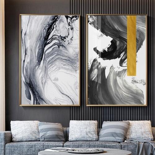 Abstract Splashing Ink Pattern Canvas Painting Black and White Nordic Posters and Prints Wall Art Picture for Living Room Decor