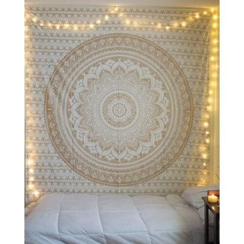 Large Mandala Indian Tapestry Wall Hanging Bohemian Beach Mat Polyester Thin Blanket Yoga Shawl Mat 200x150cm Blanket