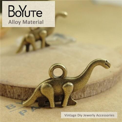 BoYuTe (100 Pieces/Lot) 13*26MM Antique Bronze Plated Zinc Alloy Dinosaur Charms Pendants for Diy Jewelry Findings Components