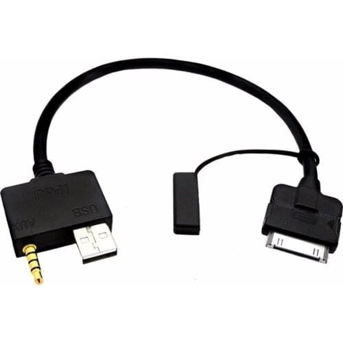 CHELINK 3.5mm AUX USB Music Interface Charge Cable Fit KIA Hyundai for Iphone 4 4s iPod & iPad