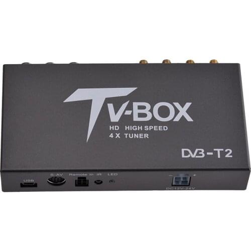 Four Tuners Diversity Structure TV Box High Speed 160Km/hous Support MPEG-1, MPEG-2, MPEG-4, H.264 Decoder Car Electronics