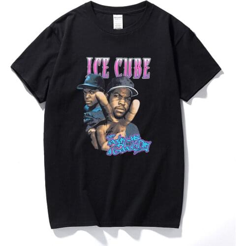 New Summer Mens Ice Cube Today Was A Good Day Vintage Hip Hop Rap T-Shirt Tee Top Cotton Short Sleeve T shirt For Men
