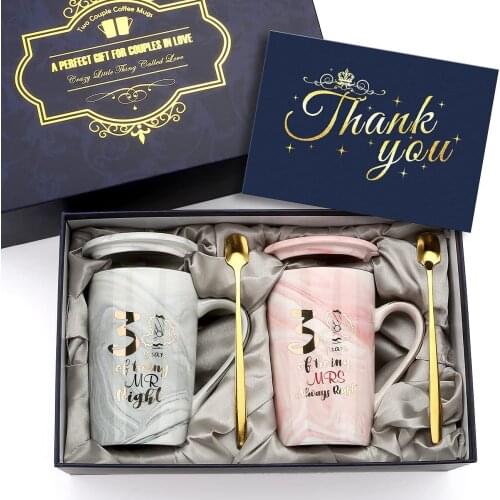 30th Anniversary of Being Mr Right and Mrs Always Right Wedding Marriage Ceramic Cup for Couple Coffee Mugs