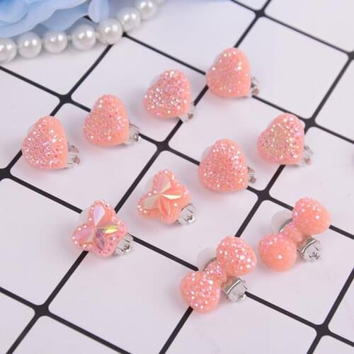 1Pair Heart/Bow/Butterfly Ear Clip Style Earring Soft Invisible Ear Hanging Ear Clip No Piercing Earring For Children Kid