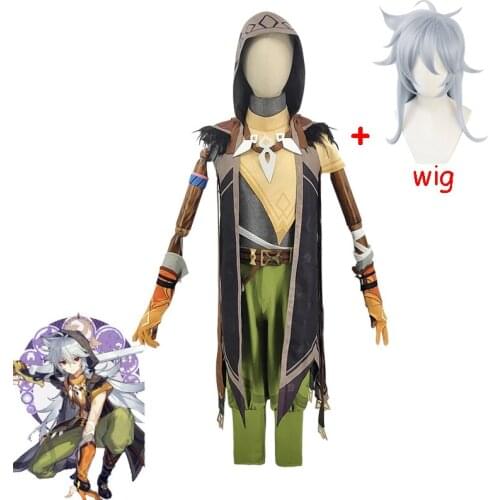 Genshin Impact Running Costume Wolf Razor Costume Full Set Anime Costumes Carnival Uniforms Wig
