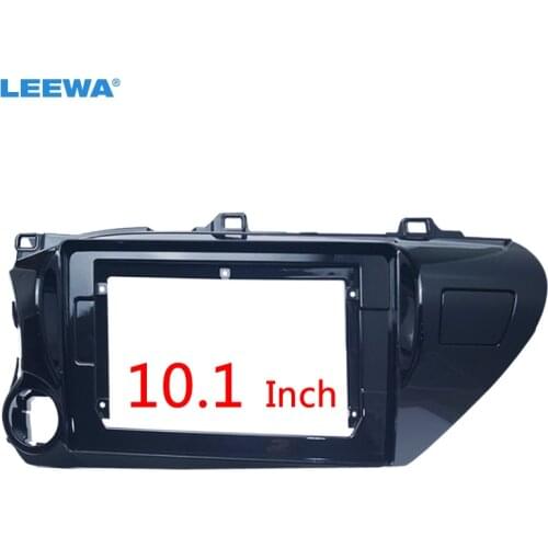 LEEWA Car Audio Radio 10.1" 2 Din Fascia Frame Adapter for Toyota Hilux 2018(LHD) CD/DVD Player Stereo Panel Dash Trim Kit