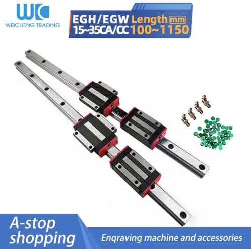 EGR15/20/25/EGH30 L100-1150mm linear slide heavy 2 linear guide rail EGH15 4 piece EGH/EGW15 carriage CNC 3D printing part