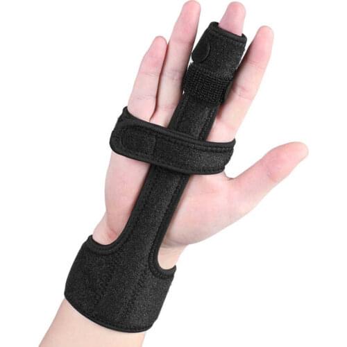 Multiple uses finger protector fracture splint fixed cuff hammer finger rehabilitation fixer knuckle finger protector black