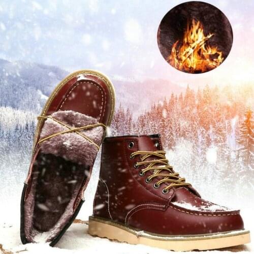 Brand Men Winter Snow Boots Waterproof Leather Sneakers Super Warm Mens Boots Outdoor Male Hiking Boots Work Shoes
