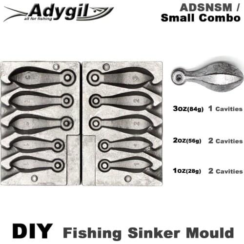 Adygil DIY Fishing Snapper Sinker Mould ADSNSM/Small Combo Snapper Sinker 28g 56g 84g 5 Cavities