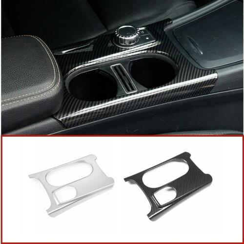Center Console Water Cup Holder Covers Stickers Trim Fit For Mercedes Benz A GLA CLA Class C117 W176 X156 2012-2018 AMG LHD RHD