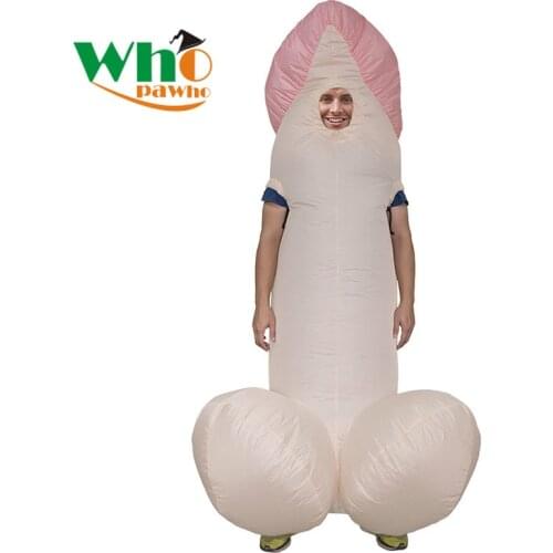 Stag Night Inflatable Willy Adult Costumes Fancy Dress Penis Sexy Full Body Suit Disfraces Adultos Halloween Costumes for Men