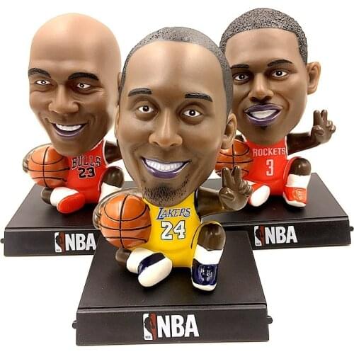 [New] 14cm Shaking head basketball star Harden James kobe Action Figure model Car decoration Phone holder toy