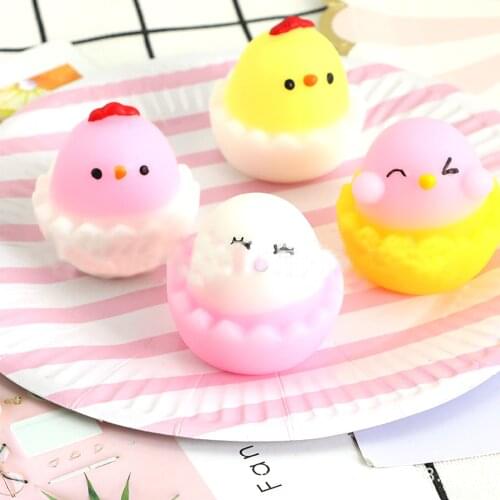 Newest Arrival Stress Reliever Cartoon Chick-Shaped Silicone Decompression Toy Soothing Fidget Tools for Kids Adults