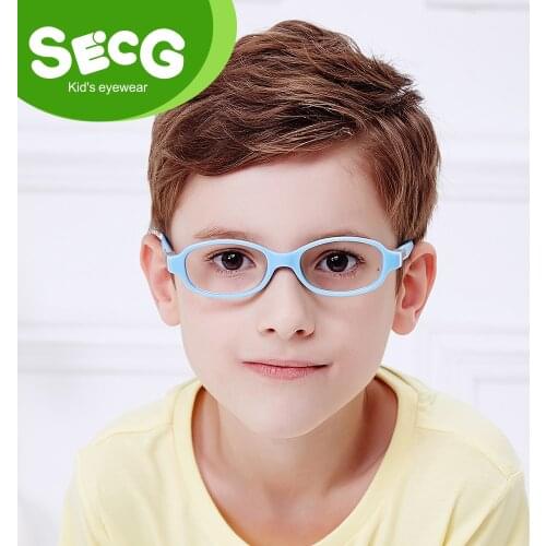SECG Cute Detachable Flexible Soft Kids Glasses Frame Ultralight Silicone Children Glasses Optical Spectacles Eyeglasses Lunette