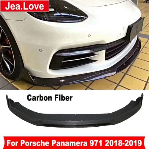 Real Carbon Fiber Car Front Bumper Lip Diffuser Rear Decoration Body Styling Part For Porsche Panamera 971 2018-2019