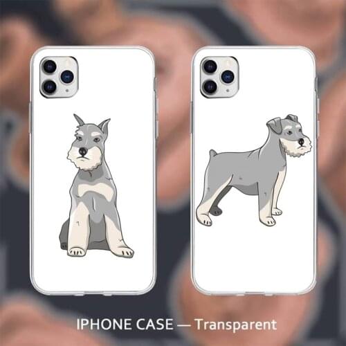 Schnauzer Phone Case Transparent for iPhone 6 7 8 11 12 s mini pro X XS XR MAX Plus cover funda shell