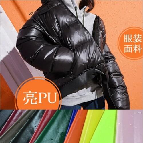 40d bright Pu super waterproof fabric jacket down pants bright face down jacket DIY sewing material by the meter